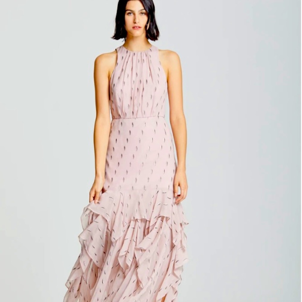 Halston Ruffle Skirt Gown! Stunning! New With Tags